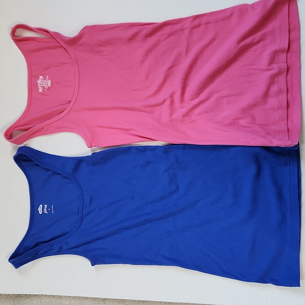 Old Navy Tanks - Medium Pink and Blue